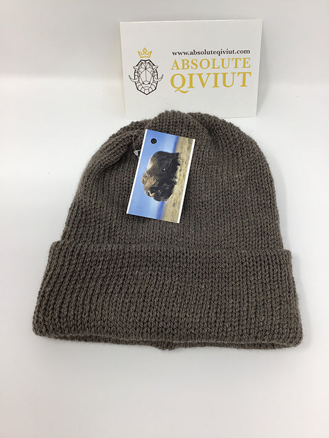 超希少繊維　QIVIUT キヴィアック　100% 手編み　ニット帽 100% Qiviut Arctic Beanie-Natural – Absolute Qiviut